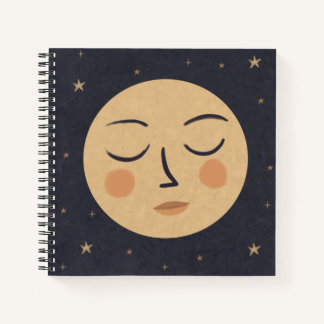 Cute moon face notebook