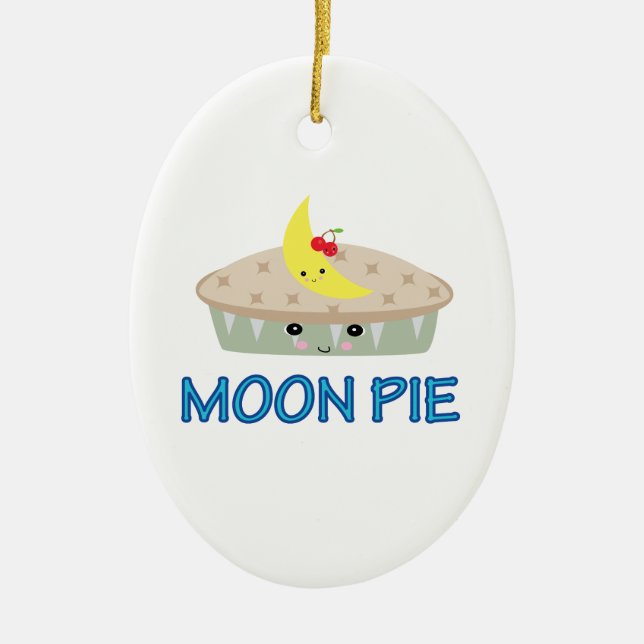CUTE MOON PIE CERAMIC TREE DECORATION (Front)