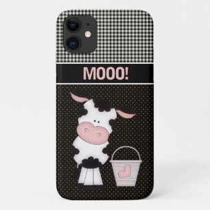Cute MOOO! Cow and Milk Bucket Farm Case-Mate iPhone Case