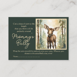 Cute Moose Baby Bump Game Guess Mum's Belly Size Enclosure Card