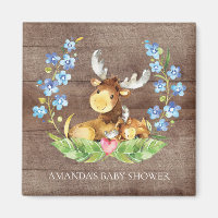 Cute Moose Baby Shower Favour Magnet