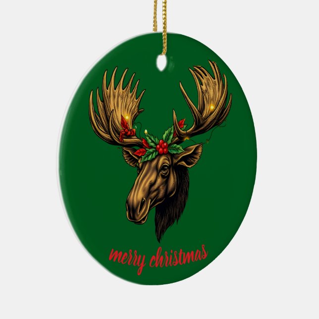 cute moose design ceramic tree decoration (Right)