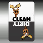 Cute Moose Dishwasher Magnet<br><div class="desc">Cute cartoon moose clean/dirty dishwasher magnet PLEASE NOTE this design was created for the large magnet only</div>