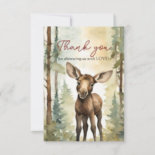 Cute Moose Gender Neutral Baby Shower Thank You Card