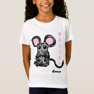 Cute Mooska Mouse Girls Baby Doll T-Shirt