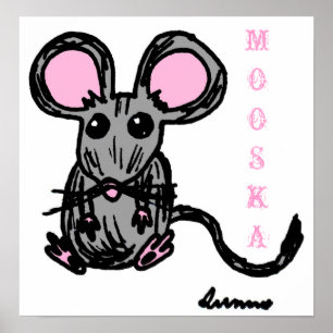 Cute Mooska Mouse Poster
