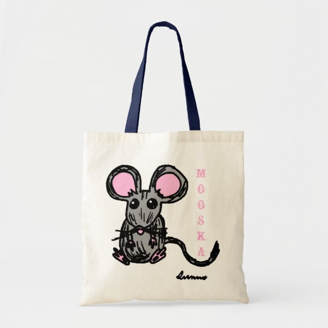 Cute Mooska Mouse Tote Bag (Front)