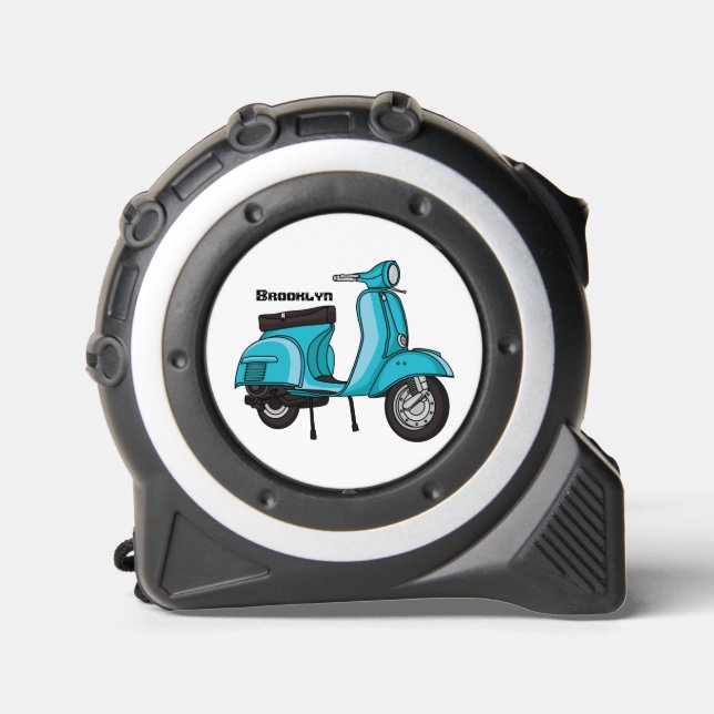 Cute moped motorcycle cartoon illustration 1 (Front)