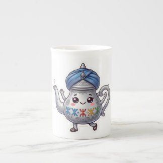 Cute Moroccan Berber Teapot Kawaii Sticker with Tu Bone China Mug