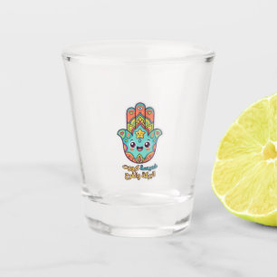 Cute Moroccan Kawaii Hamsa Hamsa Hand Sticker Shot Glass