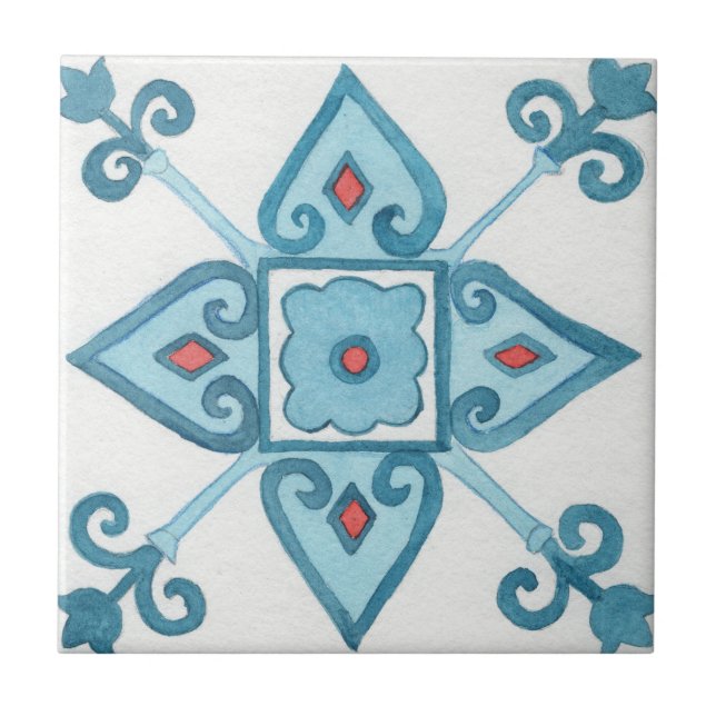 cute Morocco tiled decor ceramic tile (Front)