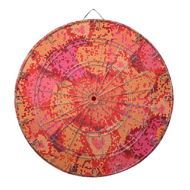 Cute mosaic hearts design dartboard (Front)