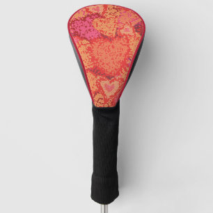 Cute mosaic hearts design golf head cover