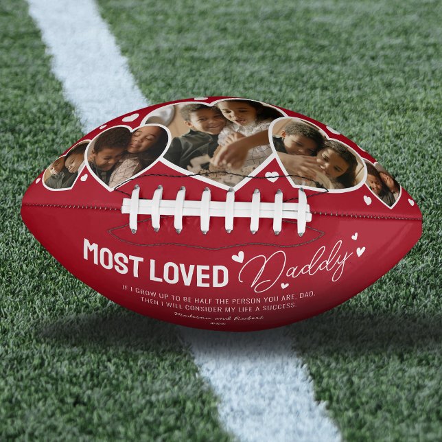 Cute Most Loved Daddy Fathers Day Photo Football (Creator Uploaded)