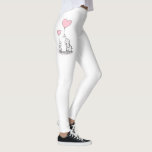 Cute Mother and Baby Elephants with Heart Balloons Leggings<br><div class="desc">Cute mother and baby elephant illustration design with heart shape balloons.</div>