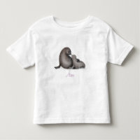 Cute mother and baby fur seal baby T-shirt