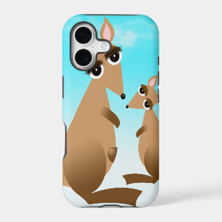 Cute mother and baby kangaroo