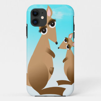 Cute mother and baby kangaroo Case-Mate iPhone case