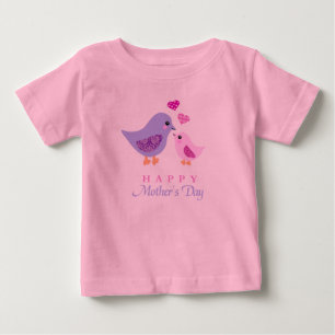 Cute mother and child birds mother's day baby T-Shirt