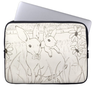 Cute Mother Baby Bunny Rabbits Laptop Sleeve