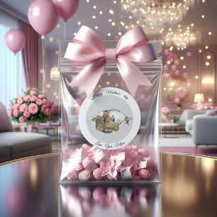 Cute Mother cat and kittens custom Round Sticker