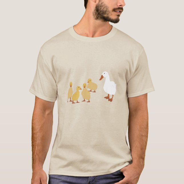 Cute Mother Duck & Baby Ducklings T-Shirt (Front)