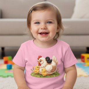 Cute Mother Hen Chick Farm Animal Toddler T-Shirt