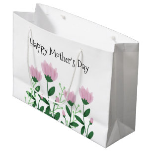Cute Mother’s Day Pink Floral  Large Gift Bag