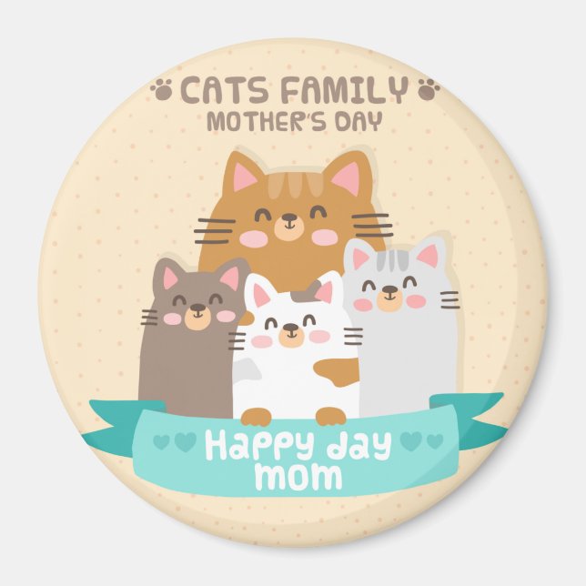Cute Mother's Day Cats Magnet (Front)