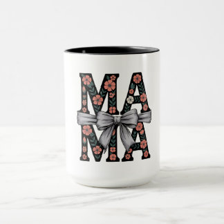 Cute Mother's Day Gift-Vintage Floral MAMA Bow Mug