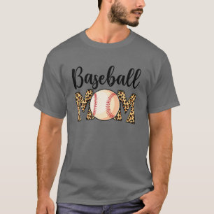 Cute Mother's Day Leopard Baseball Mum Mummy Women T-Shirt