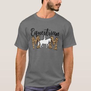 Cute Mother's Day Leopard Equestrian Mom Mommy Wom T-Shirt
