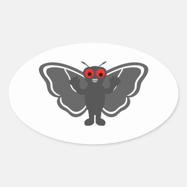 Cute Mothman Oval Sticker (Front)