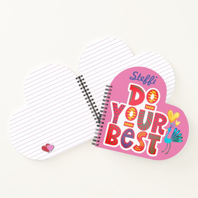Cute Motivational Customised Heart shape spiral  Notebook (Inside)