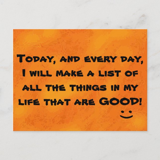 Cute Motivational Quote Print Orange Postcard (Front)
