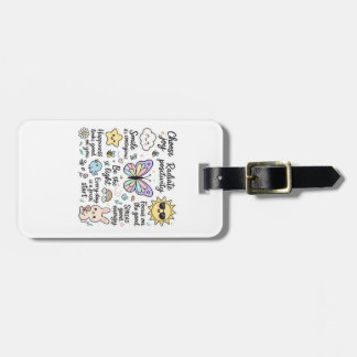 Cute Motivational Quotes & Happy Characters Luggage Tag