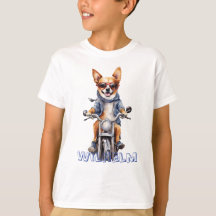 Cute Motorcycle Dog T-Shirt: Fun Design for Kids