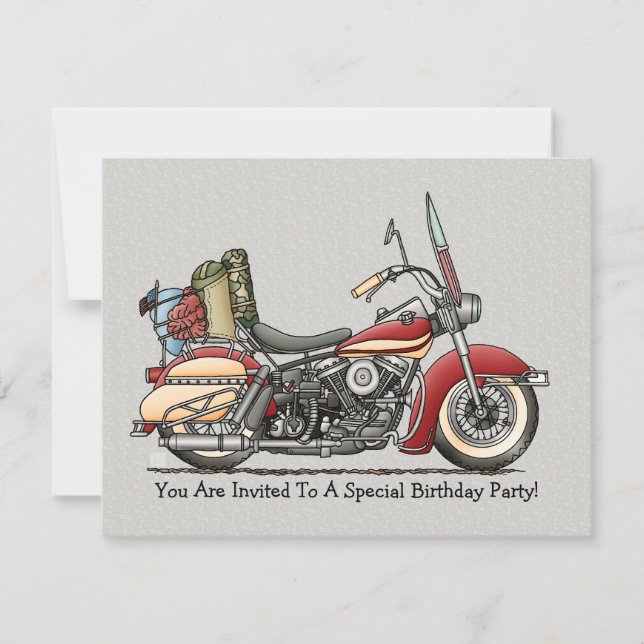 Cute Motorcycle Invitation (Front)
