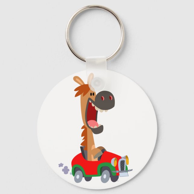 Cute Motorised Cartoon Horse Keychain (Front)
