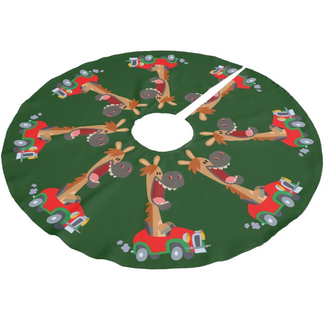 Cute Motorised Cartoon Horse Tree Skirt (Angled)