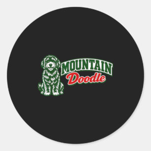 Cute mountain doodle vintage retro outdoor hiking classic round sticker