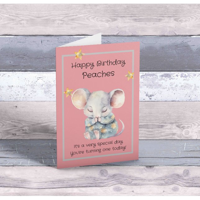 Cute Mouse 1st Birthday Card (Creator Uploaded)