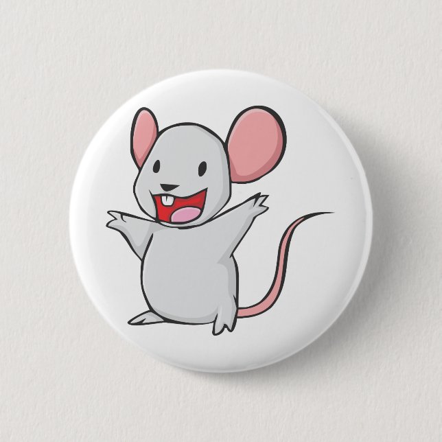 Cute Mouse 6 Cm Round Badge (Front)