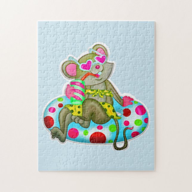 CUTE MOUSE AT THE BEACH JIGSAW PUZZLE (Vertical)