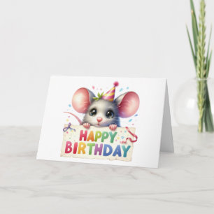 Cute Mouse Birthday Card 