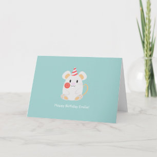 Cute Mouse Birthday Thank You Card