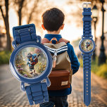 Cute mouse boy on his way to school<br><div class="desc">This watch features a cute mouse boy on his way to school - the perfect gift for all boys!</div>