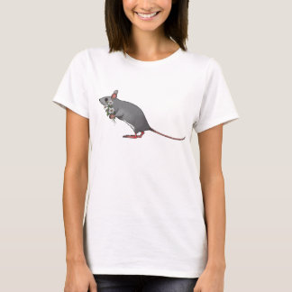 Cute Mouse Carrying Bouquet of Daisies T-Shirt