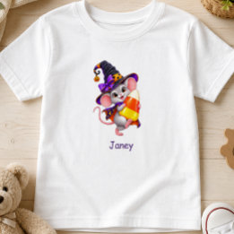 Cute Mouse Carrying Candy Corn Personalised Toddler T-Shirt