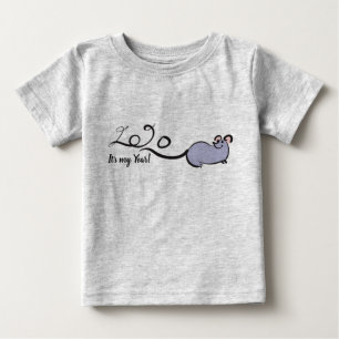 Cute Mouse Cartoon Lunar Rat New Year 2020 Baby 2 T-Shirt